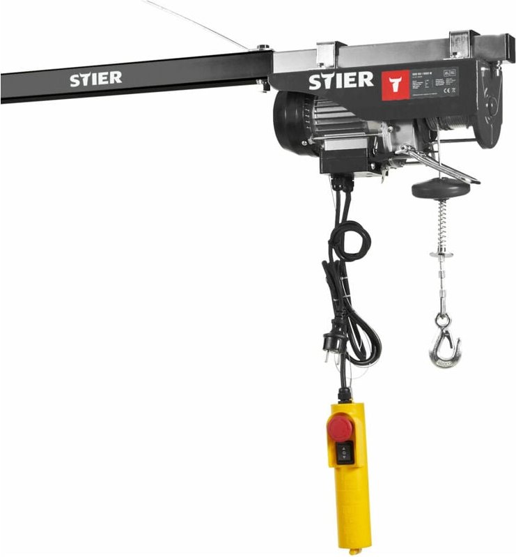 Elektrischer Seilzug, Tragkraft 500 kg, Leistung 1000 w, Hebehöhe bis 12 m, inkl. Befestigungsbügel, einfache Montage, S...