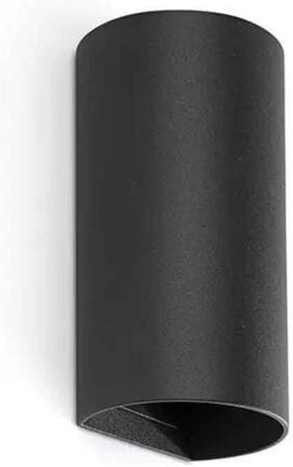 Sole runde glatte schwarze Wandleuchte mit Schalter 40539