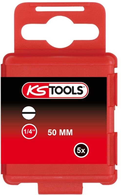 KS Tools 911.3320 1/4'' CLASSIC Bit Schlitz, 50mm, 2,5mm, 5er Pck