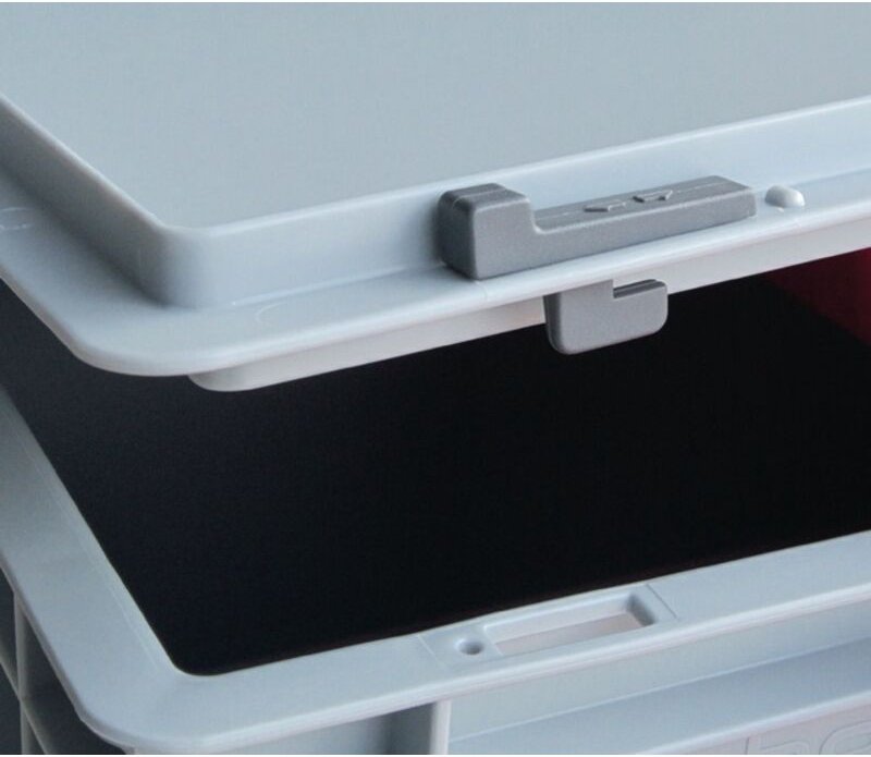 Schiebeverschluss grau passend für Transport- u. Stapelbehälter