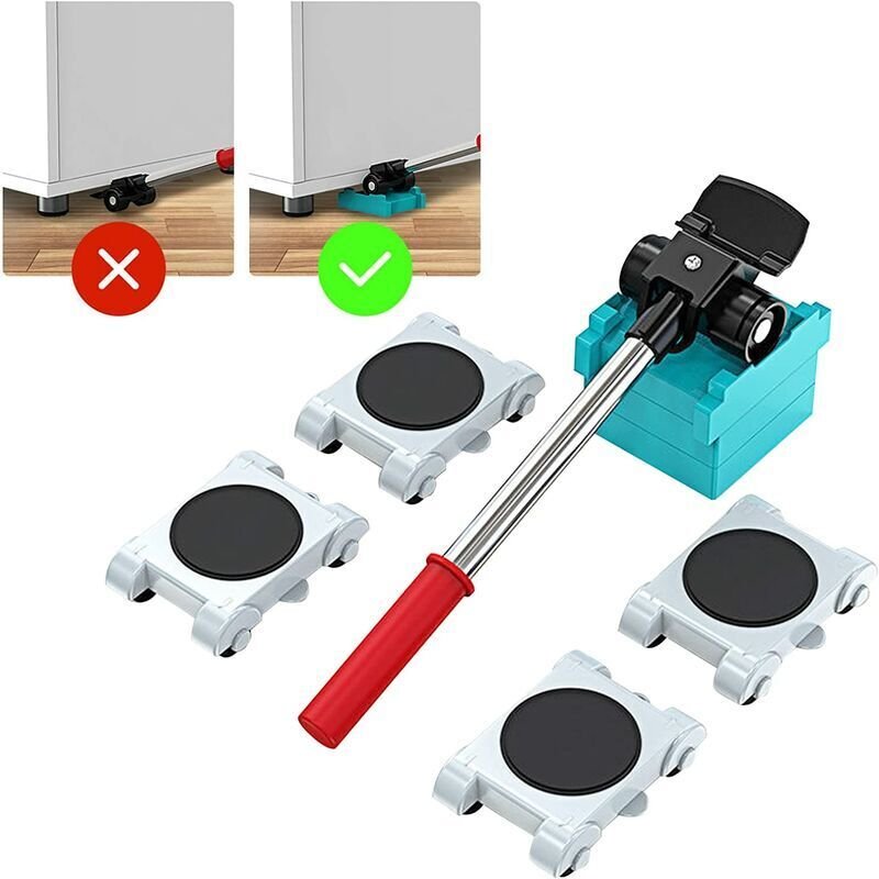 Umzugswerkzeug, müheloses Umzugsset für schwere Möbel, Umzugswerkzeug, maximale Belastung 250 kg, 360 Grad drehbare Pads...