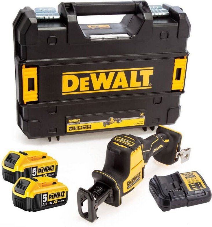 Dewalt - Mini-Säbelsäge DCS369P2T (2 x 5,0 Ah + DCB115 + tstak ii)