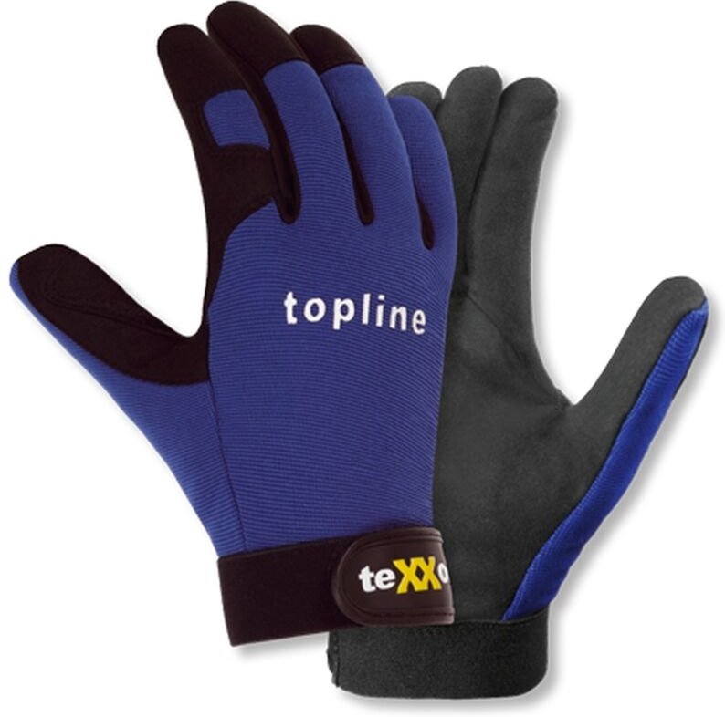TeXXor® topline Kunstleder-Handschuhe naples blau/schwarz, 250011 Gr.11