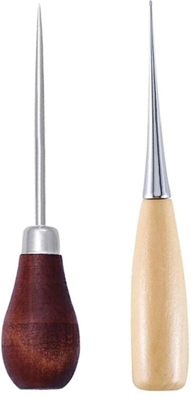 Lederahle, Ahle mit Holzgriff, Ahlen mit Holzgriff, runde Ledernähmaschine, Holzgriff, Kürbisform, Ahle, Werkzeug, DIY, ...