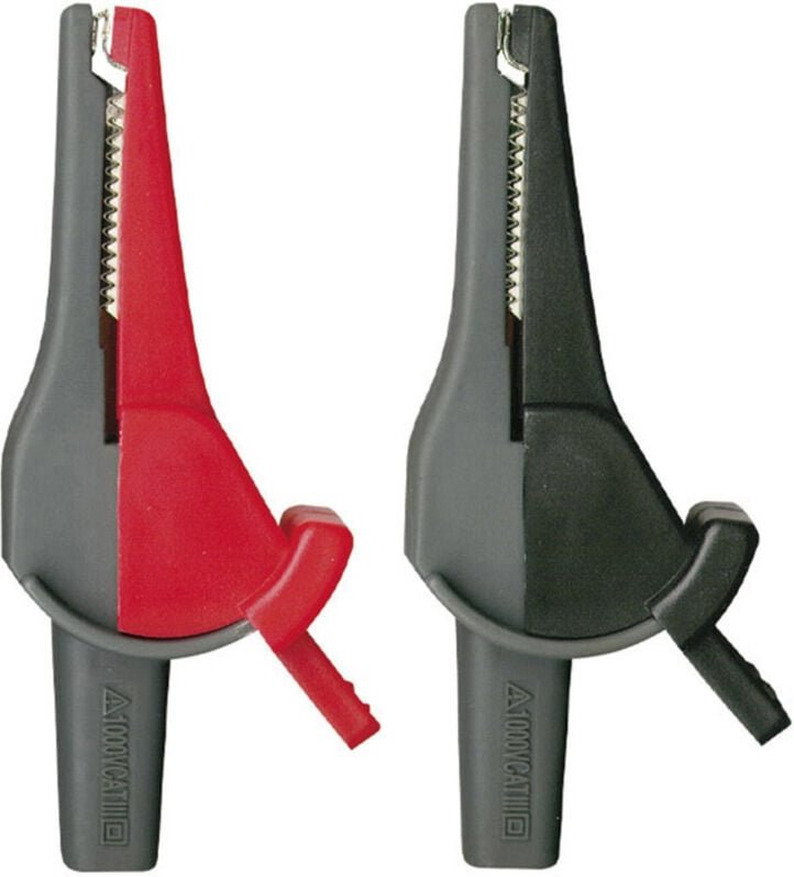 Fluke - Beha Amprobe 370012 Sicherheits-Abgreifklemmen-Set Buchse 4 mm cat iii 1000 v, cat iv 600 v Rot, Sch