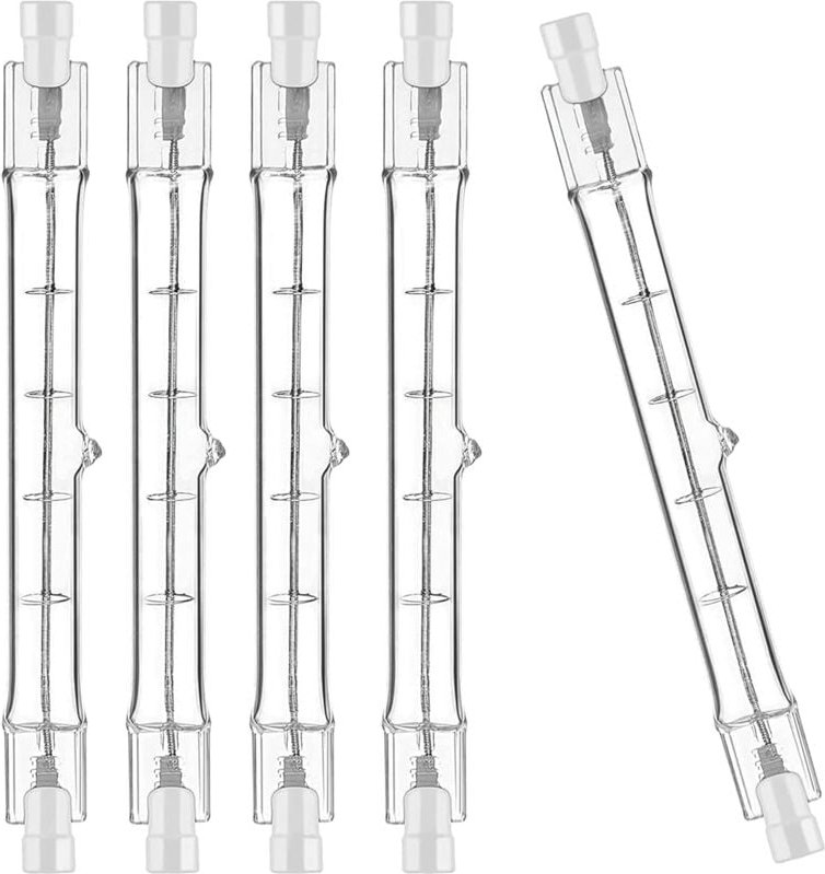 Aougo - 5er-Set R7S-Halogenlampe, 78 mm, 80 w, 230 v, R7S 78 mm Halogenstab, R7S-Halogenlampe, dimmbare Halogenstablampe...