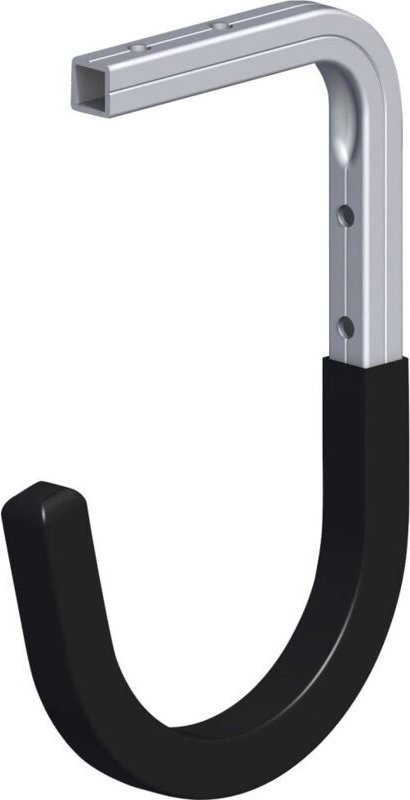 Wandhaken Typ 8 gummiert 11 x 16,5 x 9 cm Alumium blank schwarz Haken - Alfer