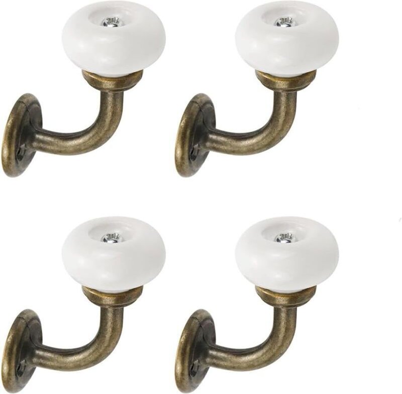 4-teiliges Wandhaken-Set, Vintage-Haken, Vintage-Garderobe, Keramik-Wandgarderobe, Wandhaken aus Eisen für Mäntel, Handt...