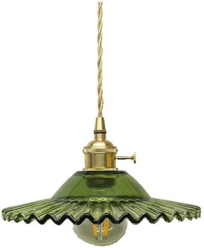 FOREHILL E27 Industrielle Vintage-Glas-Pendelleuchte Retro-Deckenleuchte Industrielle Deckenbeleuchtung Retro-Glas-Pende...