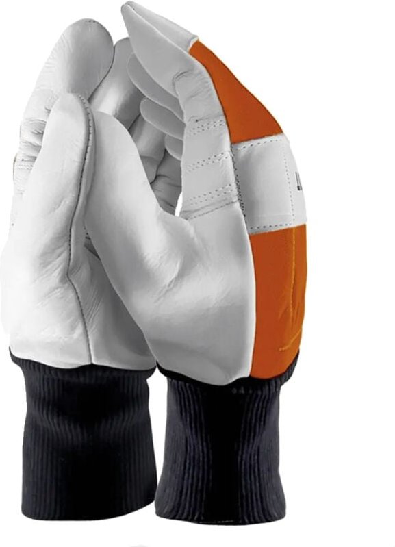 Issaline - Schnittfeste Lederhandschuhe für die Kettensäge 07590 - 9 (l) - Weiß