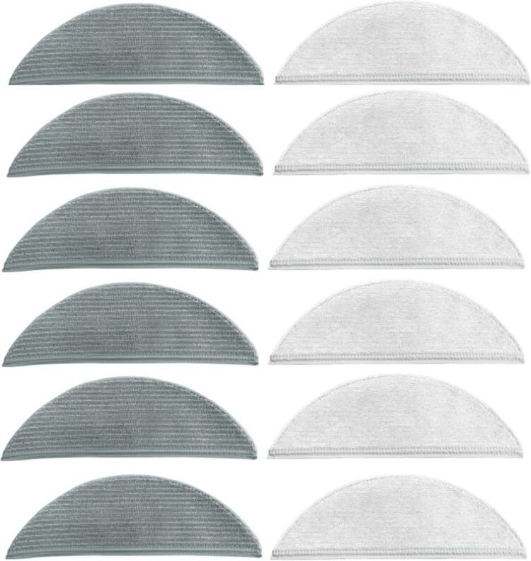 12PCS Reinigungsmopptuch Grau und Weiß Waschbares Tuch Kehren Roboter Ersatzzubehör Für Lydsto R1
