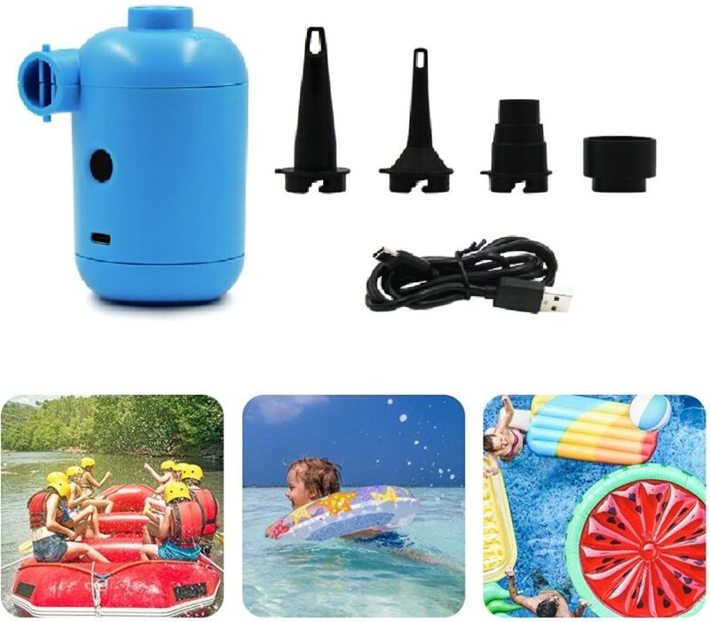 Thumbnail - Matratzenaufblasgerät, elektrische aufblasbare Pumpe, elektrische Luftpumpe für Schwimmbad-Schlauchboote, elektrisches B...