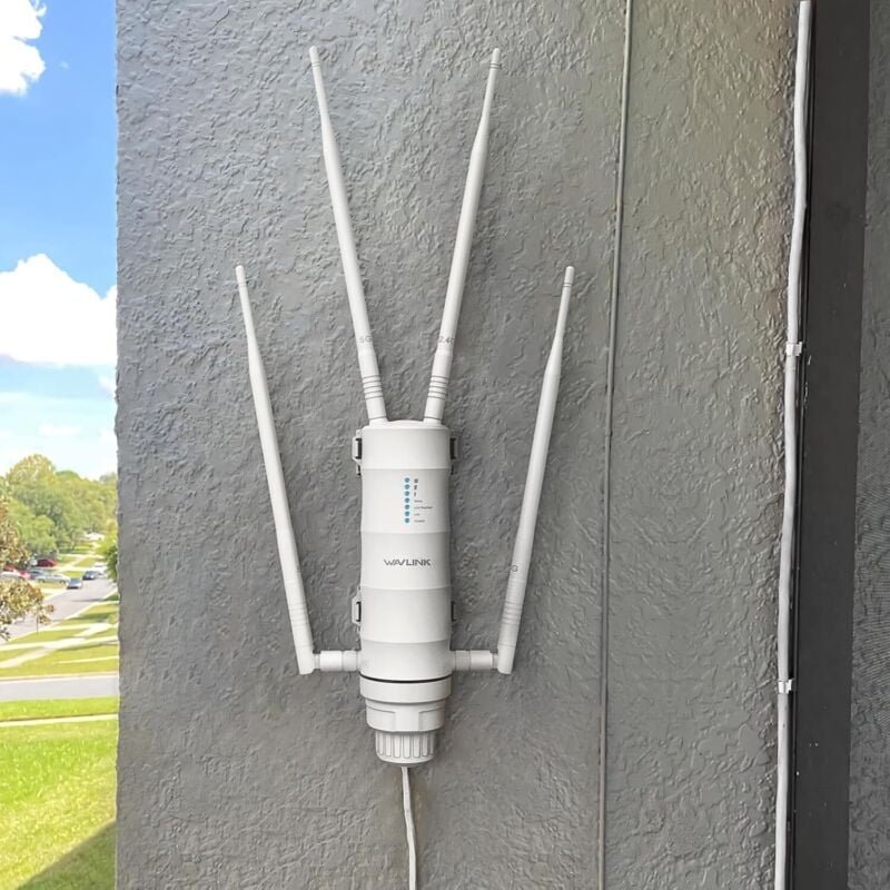 WAVLINK 2025 AC1200 Outdoor WiFi Extender - Dualband-WLAN-Signalverstärker mit großer Reichweite - Wetterfest - PoE-betr...