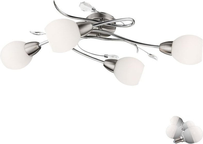 Etc-shop - Decken Leuchte Spot Beleuchtung Glas Kugeln Chrom im Set inklusive rgb led Leuchtmittel