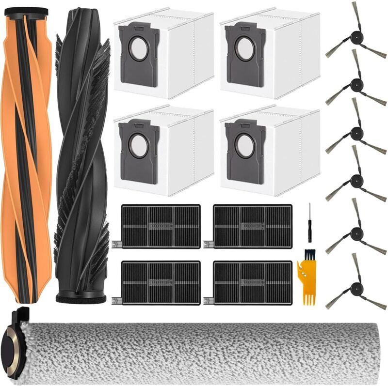 Zubehör für Dreame Aqua10 Ultra Roller Complete: 1 Hauptbürste, 1 Rollbürste, 4 Filter, 6 Seitenbürsten, 4 Staubbeutel –...