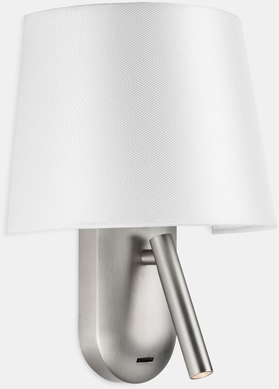 Bildschirm Innenwandleuchte zur frontalen Beleuchtung Warmweiße led Für E27-Glühbirne Weiß und satiniertes Nickel