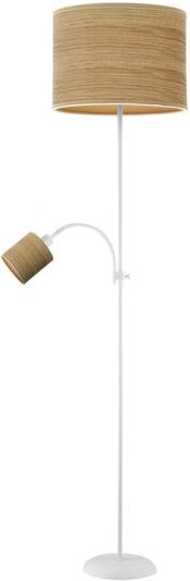 Fabrilamp - Boden Wohnzimmer Armonia 1xe27 1xe14 Weiß-weißes Holz/helles Holz/Lesegerät 155x40x40 Cm