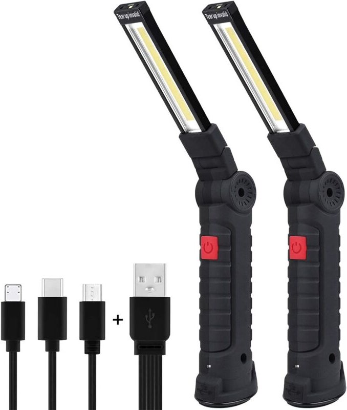 wiederaufladbare LED-COB-Arbeitsleuchten, Werkstattleuchten, Taschenlampen, LED-Arbeitsleuchten mit Magnetfuß, Inspektio...