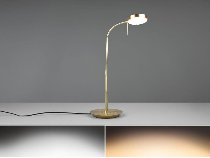 Led Schreibtischleuchte monza dimmbar mit Flexarm, Höhe 57cm, Messing