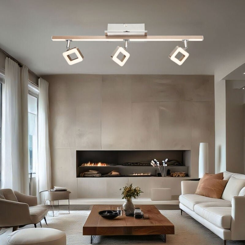 Deckenstrahler Spotleiste led Deckenleuchte beweglich Wohnzimmerleuchte, Schiene beleuchtet, Chrom, 18W 1620lm 3000K, Lx...