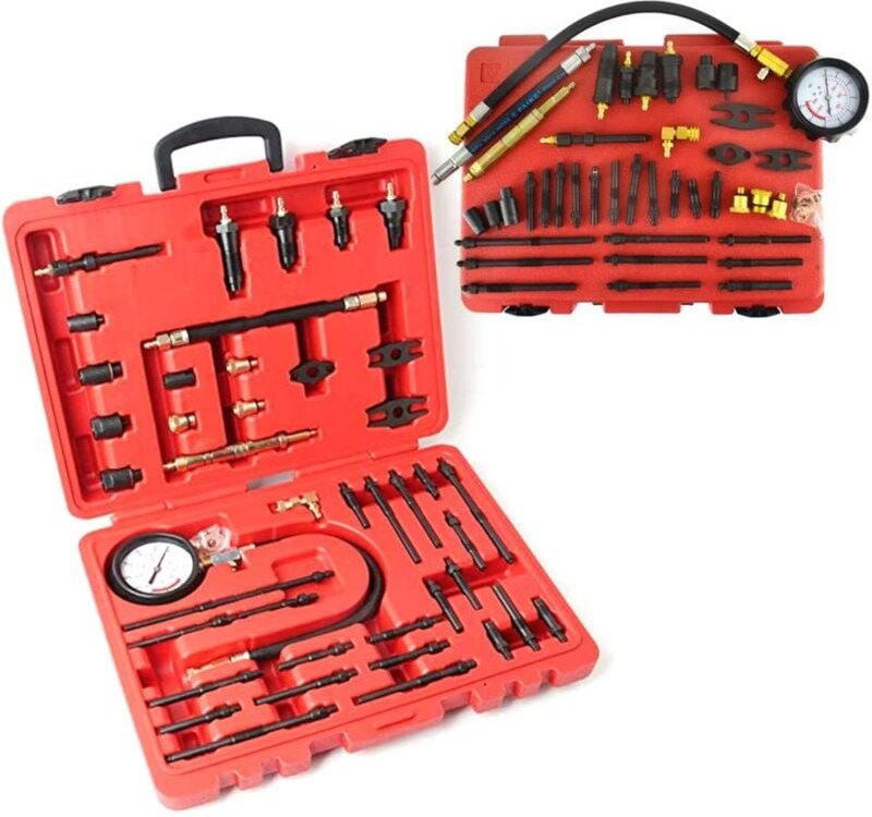 Kompressionstester KompressionsprüFer FüR Benzin Diesel Motoren Pkw Lkw MessgeräT Tester Druckverlust PrüFer Test Set Sa...
