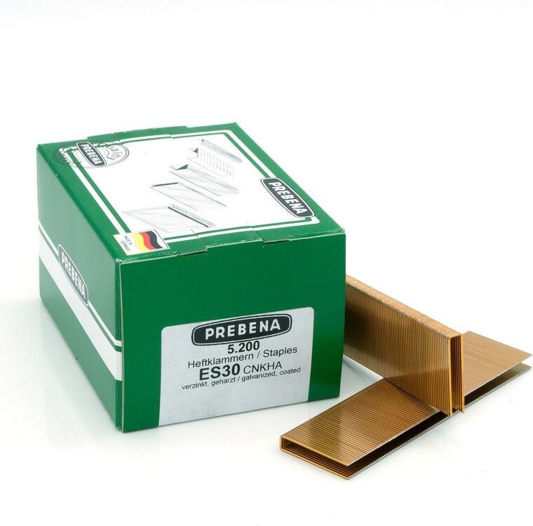 Prebena - ES30CNKHA Klammern Heftklammern Typ es 5200 Stück 30 mm verzinkt geharzt