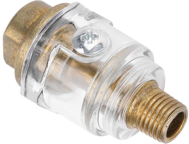 Öler, Inline-Öler für Luftkompressoren, Gold Inline-Öler, 1/4" BSP Mini-Inline-Öler für Druckluftwerkzeug-Ölschmierer-Ko...