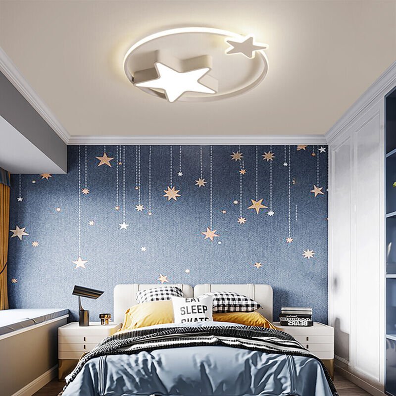 LED Moderne Kinderlampe Kinderzimmer Jungen Mädchen Deckenlampe Weiß Sternenhimmel Decken Licht,für Wohnzimmer Küche Kin...