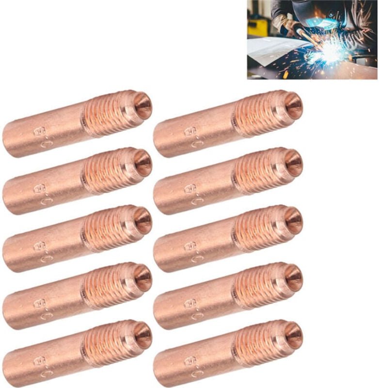 Thumbnail - QiMeiTech 10 Stück MIG-Schweißdüsen, 0,9 mm, MIG-Schweißkontaktspitzen, leitfähiges Kupferdüsen-Set für Lötpistole