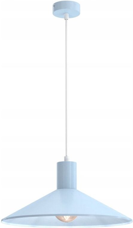 Frei. Ewilight TOSCANA E27-Hängelampe, blauer Metallschirm, Baldachin