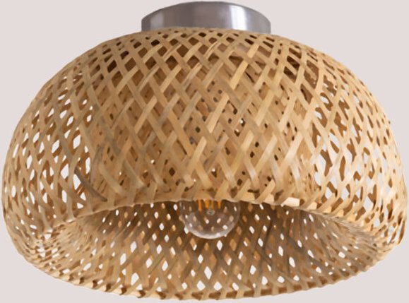 SKLUM Deckenleuchte aus Bambus im Taumper-Stil Ø30 cm