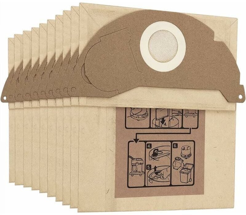 Ersatz-Staubbeutel für Kärcher WD2 MV2 WD2250 A2004 A2054 6.904-322.0 Staubsauger, 10 Stück - Ymyny