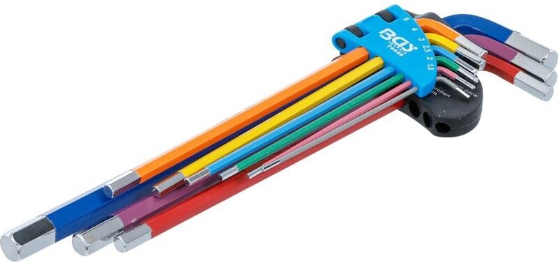 BGS Winkelschlüssel-Satz Multicolour extra lang Innensechskant 1,5 - 10 mm 9tlg. - 74456
