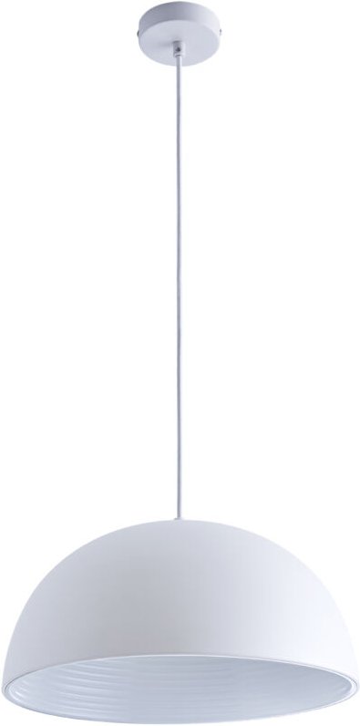 Pendelleuchte Hängelampe Esszimmer Küchenlampe Hängend 1,5m Textilkabel Ø40,5cm Bernstein - 720 Lumen / 8W, Weiß - Paco ...