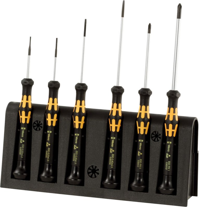 Elektronik-Schraubendreher-Sortiment esd, Schlitz und Phillips, 6-teilig - Wera