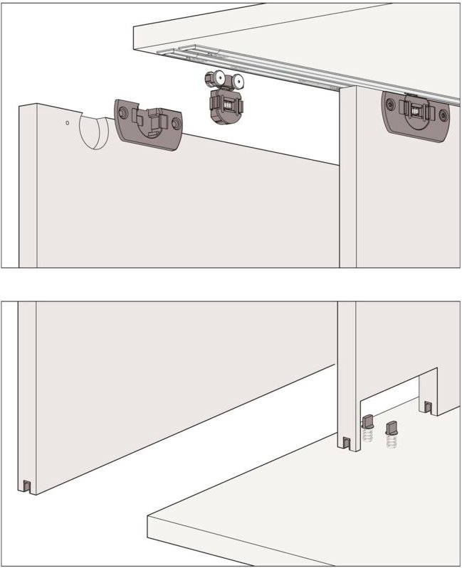 Hawa - Clipo 16 h is - Schiebetürbeschlag Innenfront, 2-türig