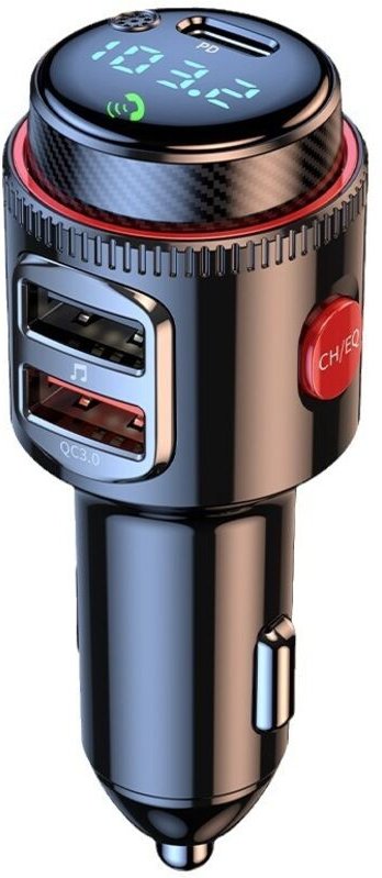 Bluetooth 5.0 FM-Transmitter fürs Auto – 48 W max. PD & QC 3.0 Schnellladefunktion für Zigarettenanzünder – HiFi-Basskla...