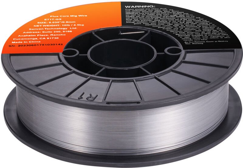 Mophorn - Flussmittelkern-Schweißdraht, E71T-GS 0,035 Zoll 10 Pfund, gasloser MIG-Draht aus Weichstahl, geringe Spritzer...