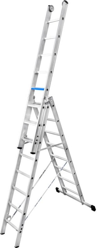 Iller Stufen Mehrzweckleiter ERGO Plus mit plattformartigen Standflächen 3x12 Stufen