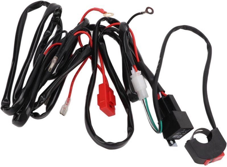 Thumbnail - Ej.life - LED-Motorrad-Lichtkabelbaum-Kit LED-Lichtleisten-Kabelbaum-Kit Motorrad-Lenkerschalter 12 v 40 a Ein-Aus-Druck...