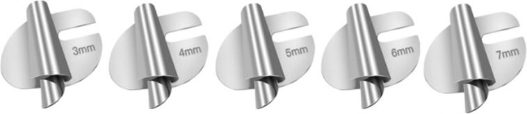 Tlily - Näh-Rollsäumerfuß, universell, 5 Stück/Packung, 3–7 mm, gebogene Rolle, Maschinenpresser