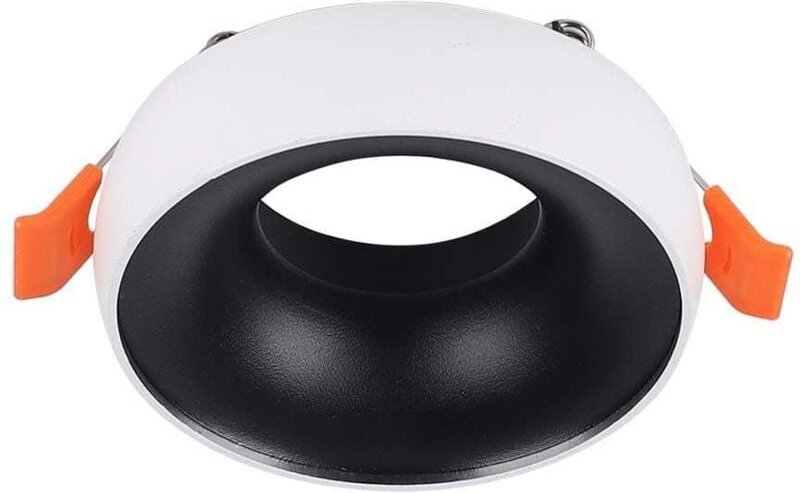 V-tac - GU10 Runder LED-Einbaustrahlerhalter mit schwarzem Reflektor und abgewinkelter Halterung