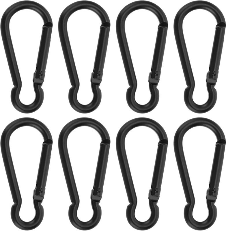 Set mit 8 federbelasteten Karabinerhaken aus Edelstahl, robuste Metallclips für Vogelfutterhäuschen, Hundeleinen, Geschi...