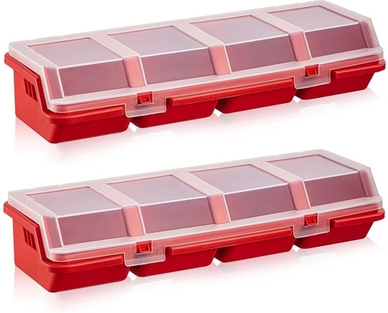 Mini-Aufbewahrungsbox für Schraubenteile, recyceltes Material, 400,0 g, Rot