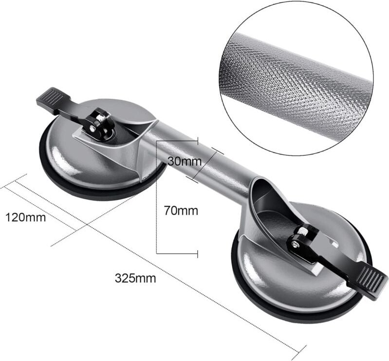 Thumbnail - Saugheber Aluminium Saugnapf Fliesen Suction Lifters Glass Suction Vacuum Lifter 120 mm max.100kg mit 2 Saugnäpfen