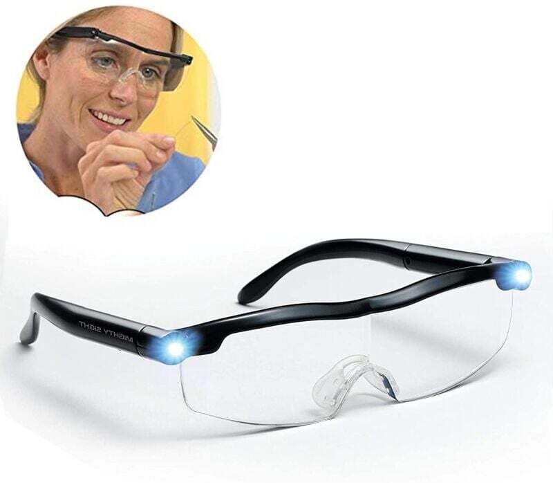 Lesebrille mit Vergrößerung und LED-Beleuchtung, 2 Stück