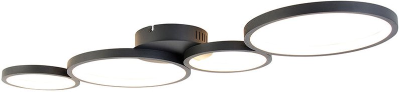 Deckenleuchte schwarz inkl. led 3-stufig dimmbar 4-flammig - Lupolo