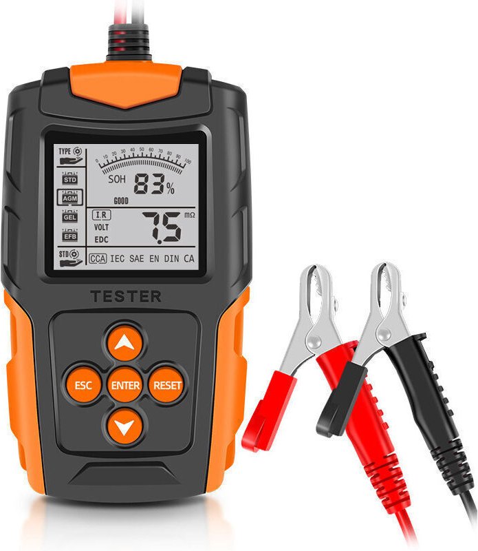 12V/24V Autobatterietester, digitales LCD-Batterieanalysegerät, Diagnosegerät für Autoladefunktionen