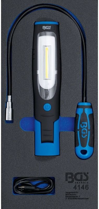 Werkstattwageneinlage 1/3: Handlampe und Magnetheberlampe 3-tlg.