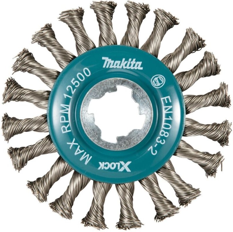 Rundbürste, ø 115 mm, gezopft, Edelstahl, x-lock - Makita